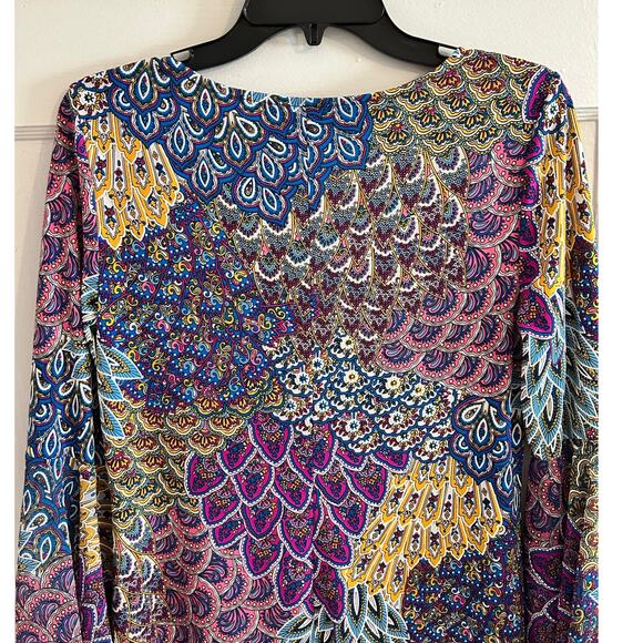 MSK Boho Bell Sleeve Dress M Multicolor Shift Dress EUC - Picture 14 of 14